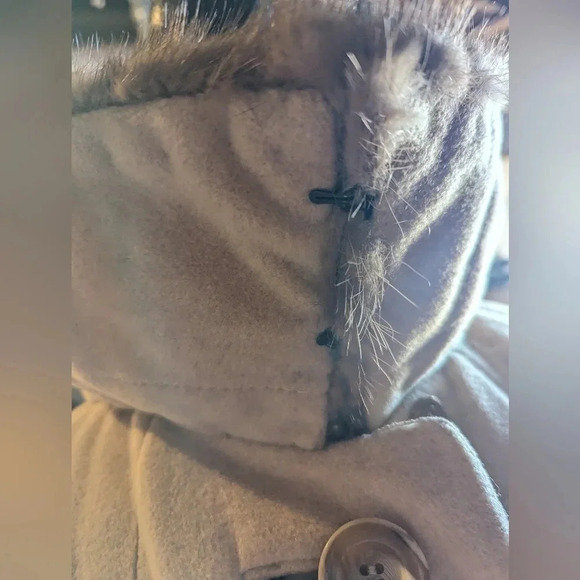 Mid-Century Wool Coat with Real Mink Fur Collar- Trench coat overcoat union-made - Picture 7 of 16